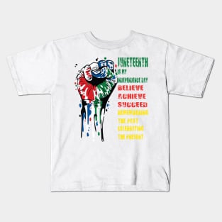 Juneteenth Is My Independence Day Black And Proud 2023,  Juneteenth African American Black History 1865 Kids T-Shirt